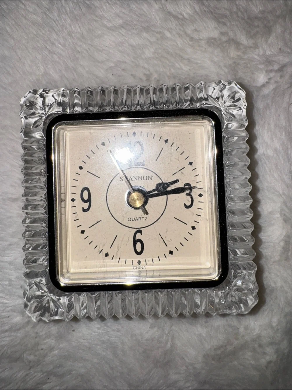 Shannon Crystal Designs of Ireland Desk Clock 24% Lead Crystal